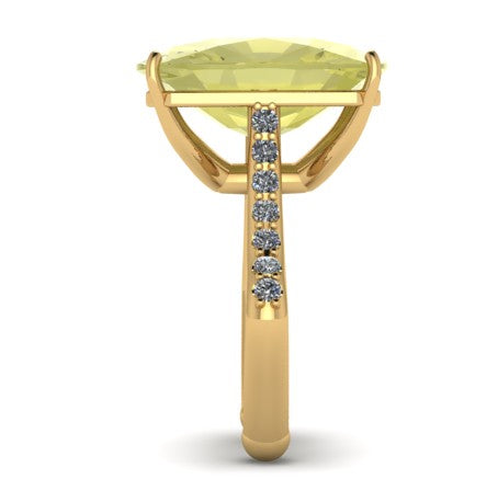 Lemon Citrine and Diamond Ring
