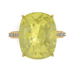 Lemon Citrine and Diamond Ring