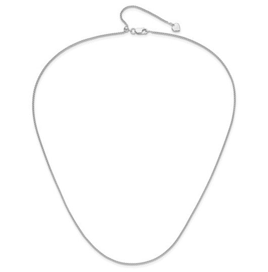 Sterling Silver RH-plated Adjustable 1.3mm Spiga Chain
