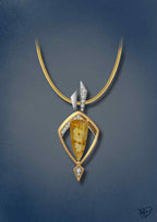 Vertical Trillion Citrine Pendant
