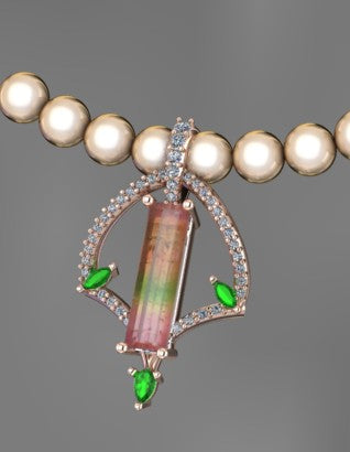 Multi Colored Tourmaine Pendant