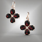 Rhodolite Garnet and Diamond Earrings