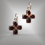 Rhodolite Garnet and Diamond Earrings