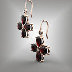 Rhodolite Garnet and Diamond Earrings