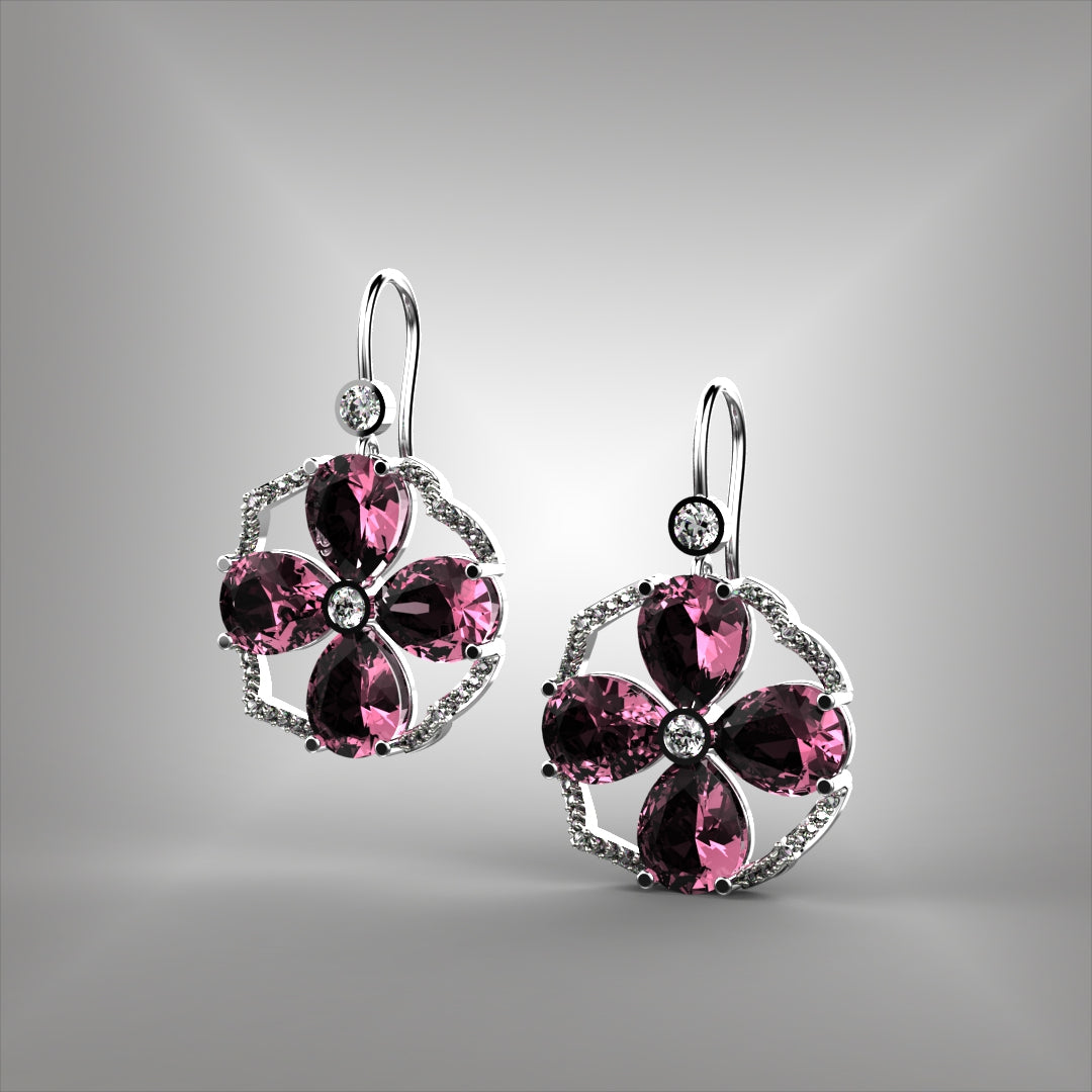 Morganite and Diamond Earrings
