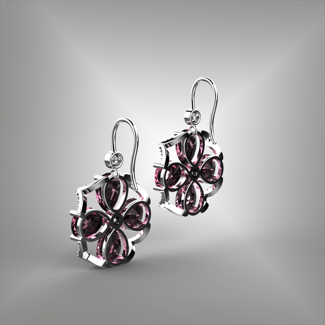 Morganite and Diamond Earrings