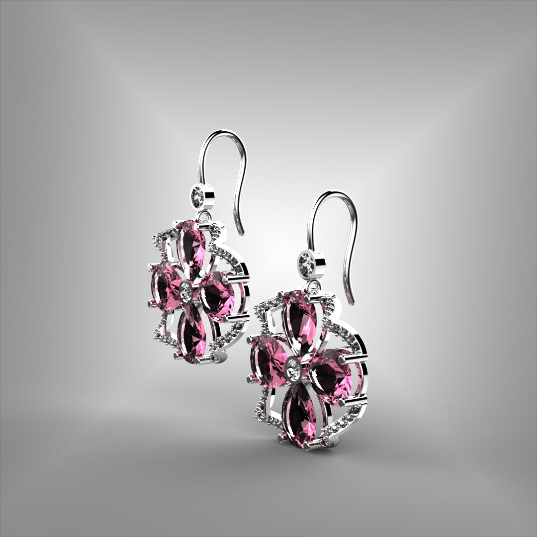 Morganite and Diamond Earrings