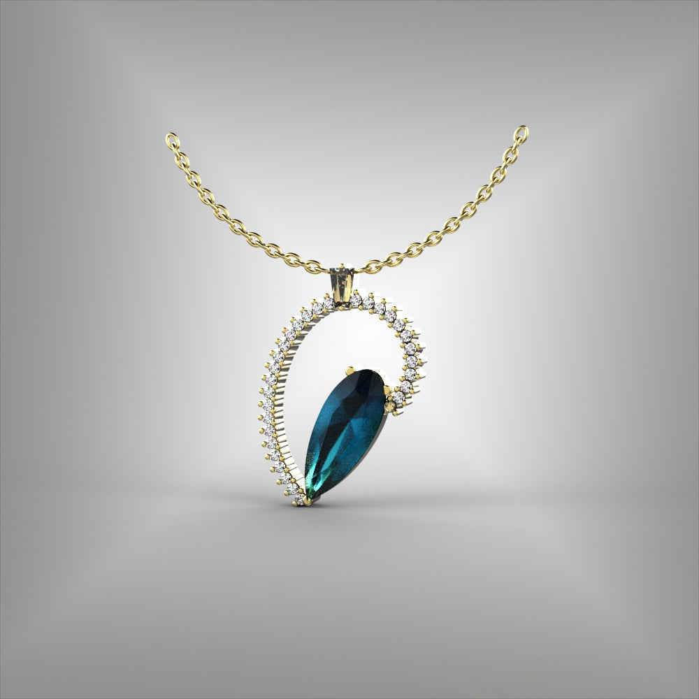 Aqumarine and Diamond Earrings