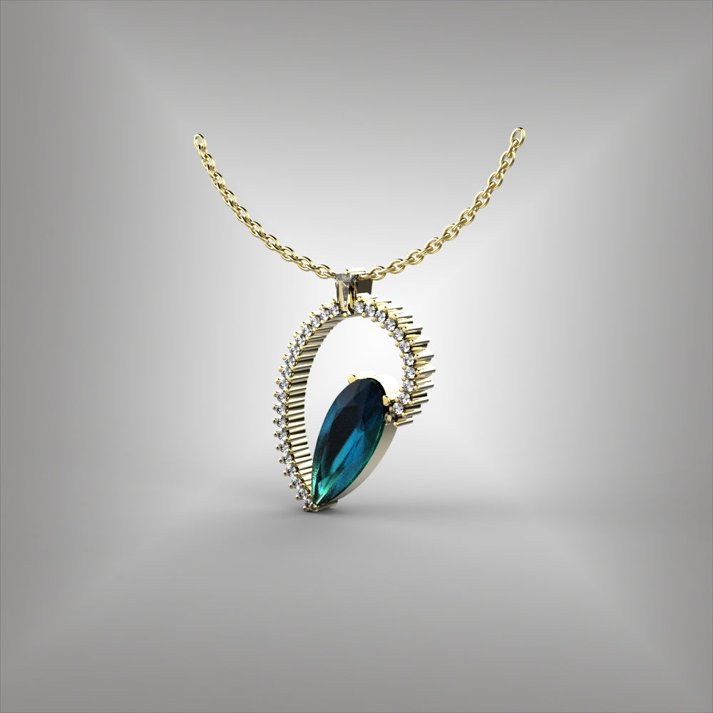 Aqumarine and Diamond Earrings