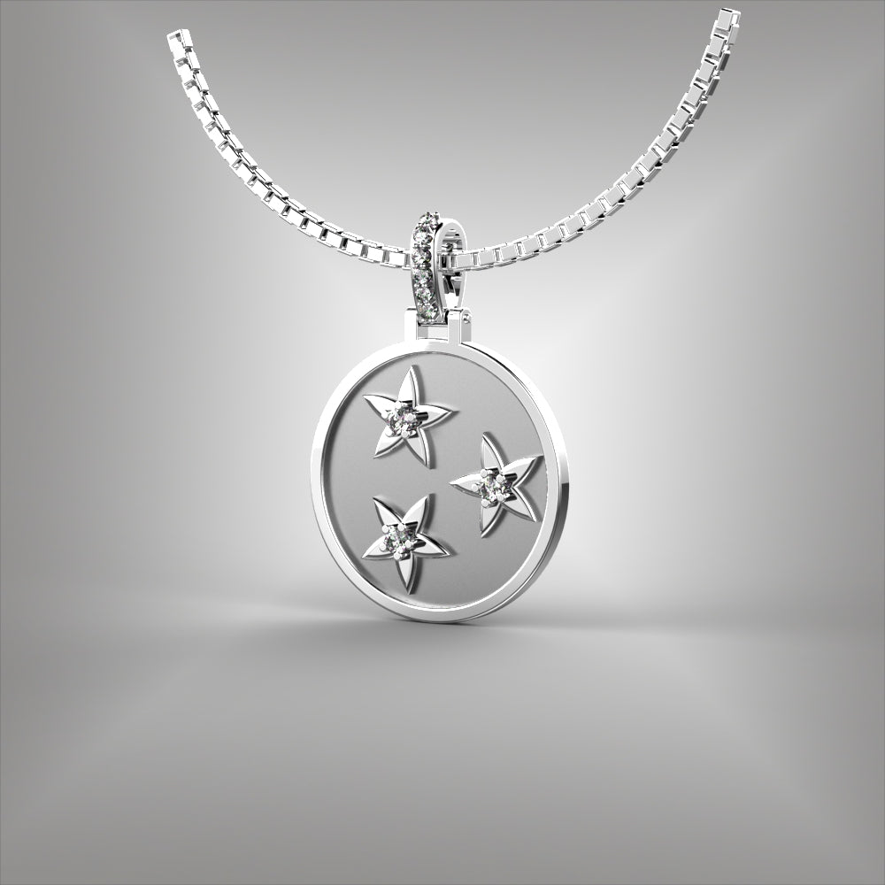 Nashville Tennessee 3 Star Diamond Pendant