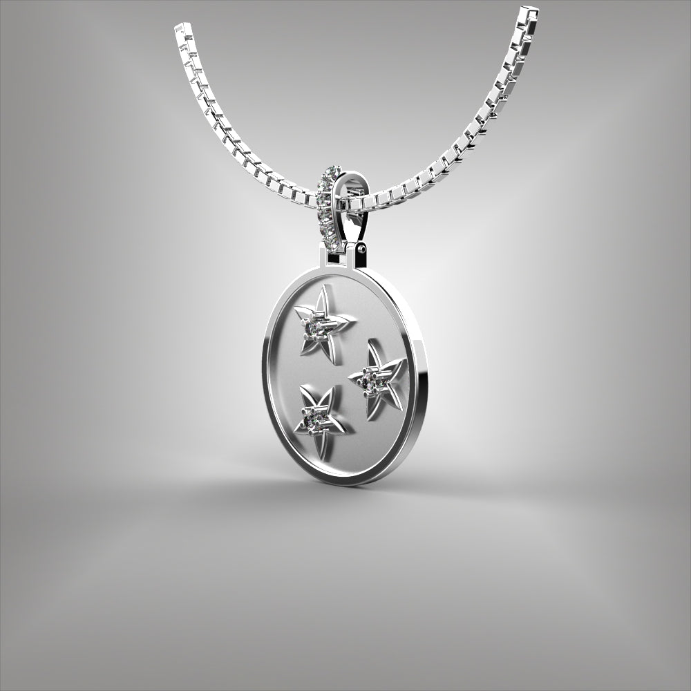 Nashville Tennessee 3 Star Diamond Pendant
