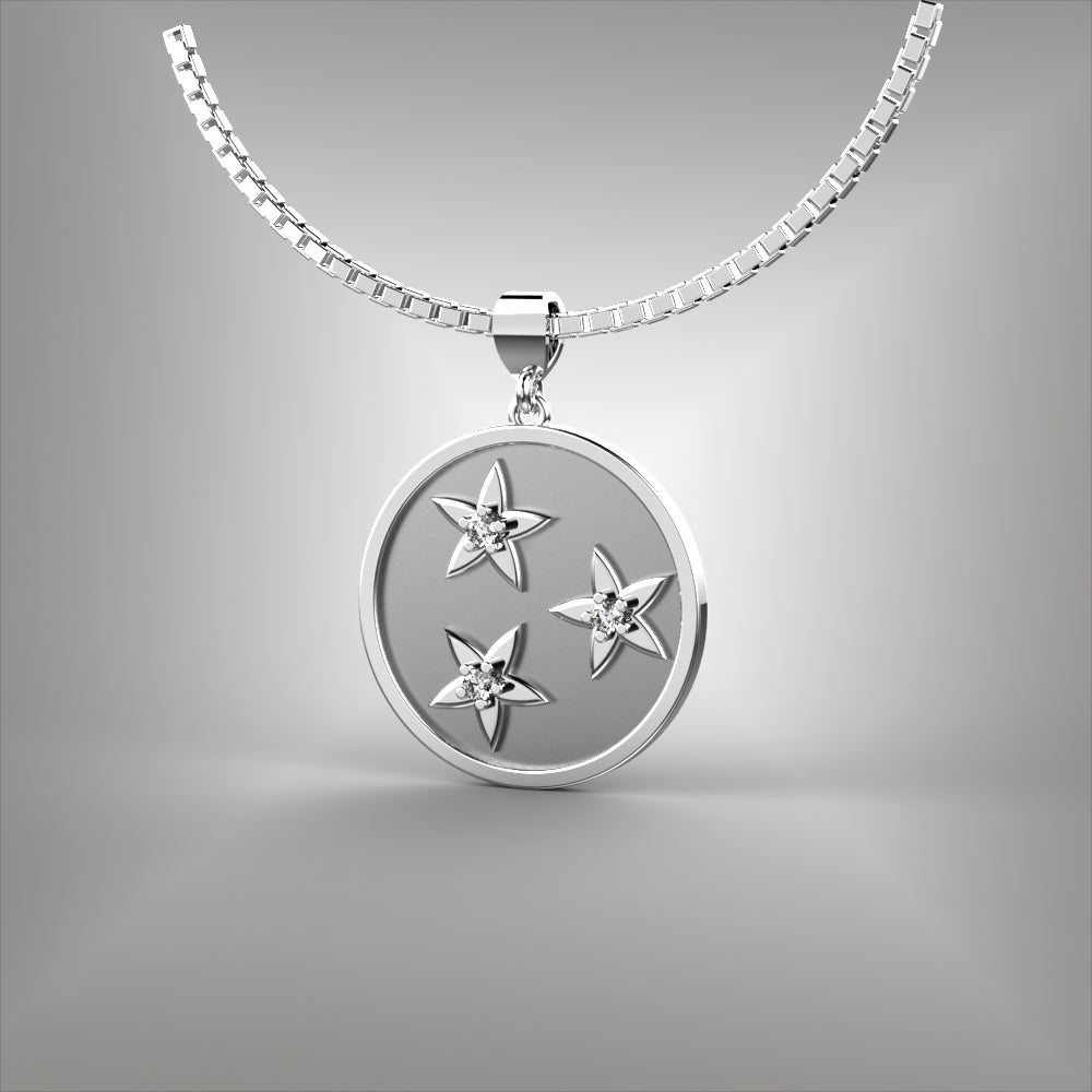Nashville Tennessee 3 Star Diamond Pendant