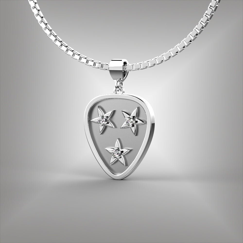 Nashville Tennessee Guitar Pick Diamond Pendant