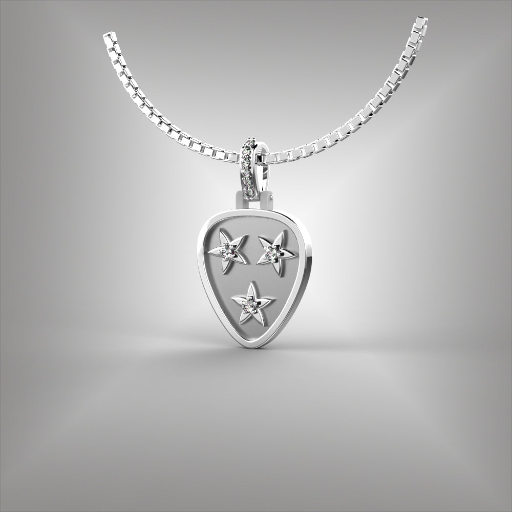 Nashville Tennessee Guitar Pick Diamond Pendant
