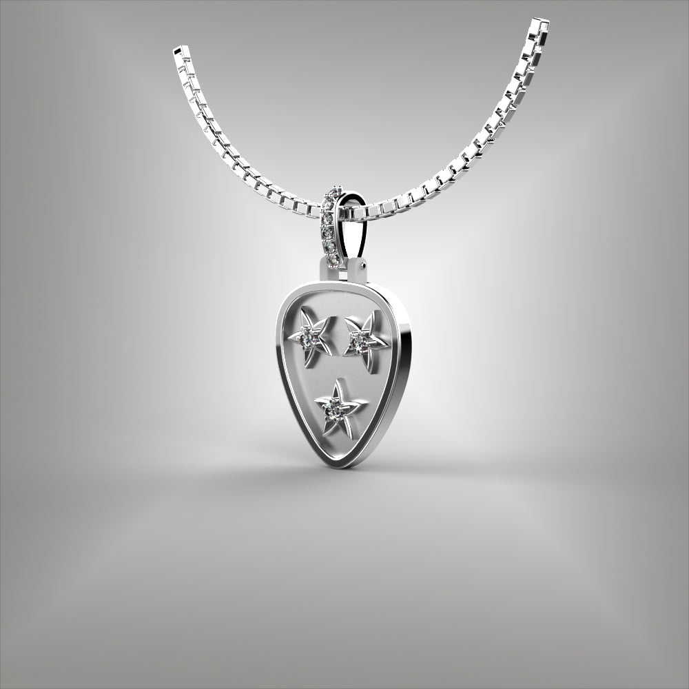 Nashville Tennessee Guitar Pick Diamond Pendant