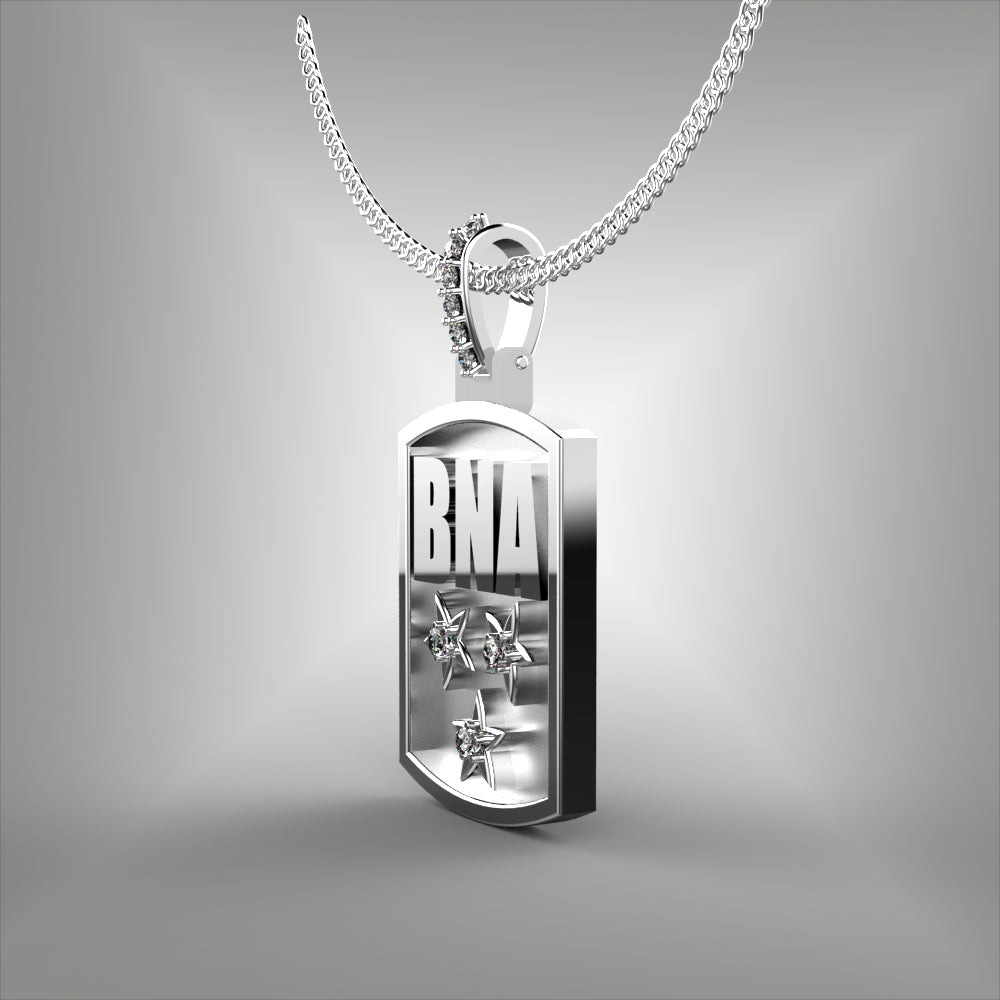 Nashville BNA Dog Tag Pendant with Diamonds