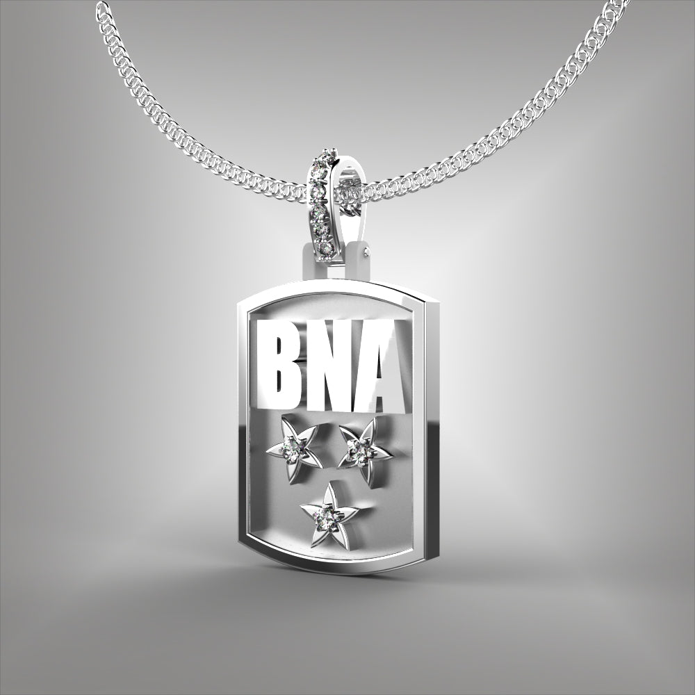 Nashville BNA Dog Tag Pendant with Diamonds