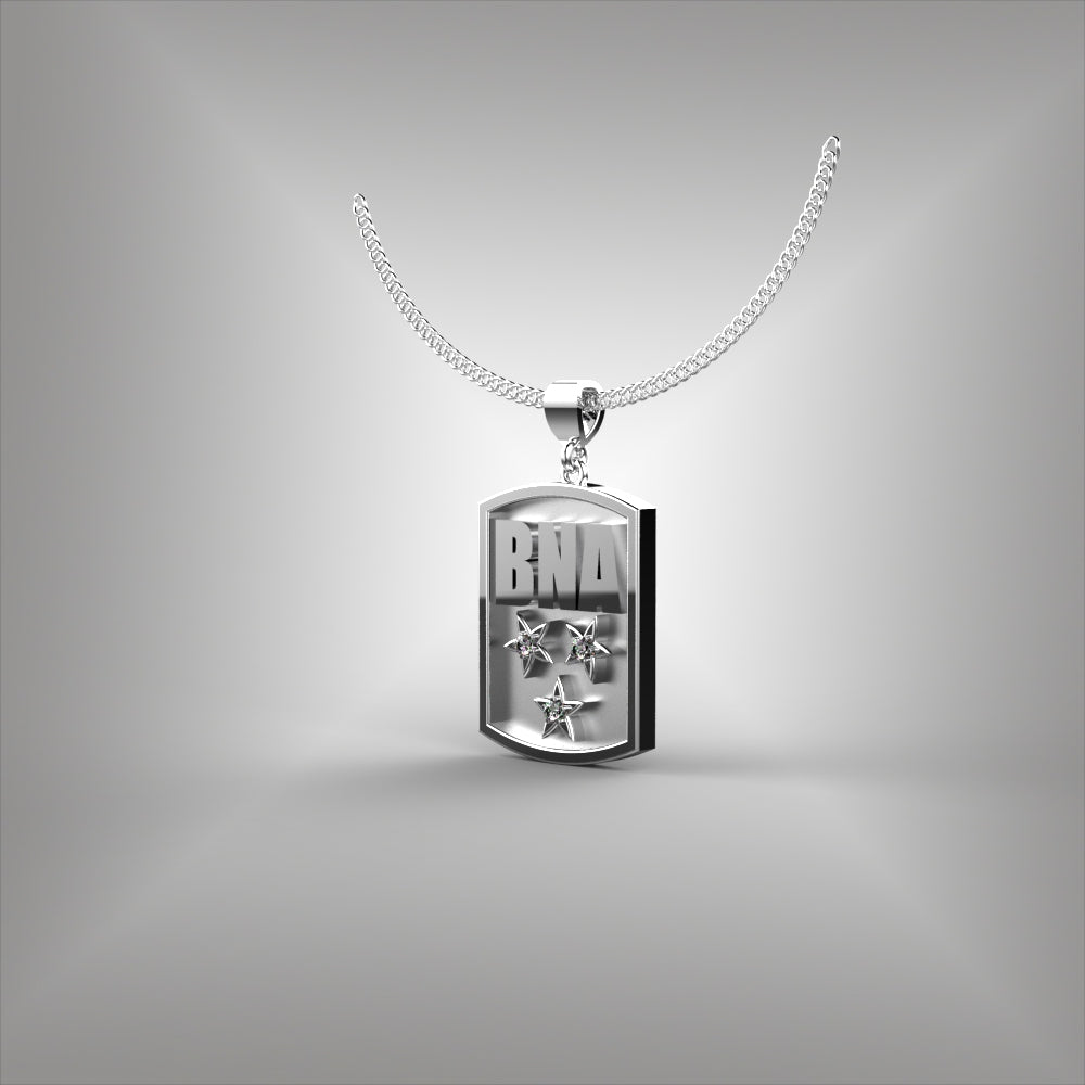 Nashville BNA Dog Tag Pendant with Diamonds