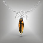 Imperial Topaz and Diamond Pendant