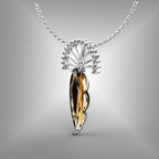 Imperial Topaz and Diamond Pendant