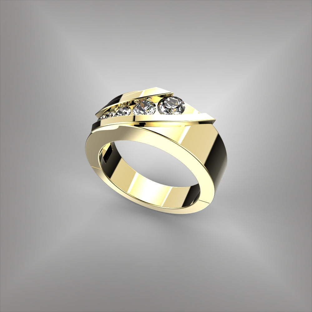 Men's 14k 2 Tone Gold Ring With .10ctw In Diamonds 5.3g – Pawn Pro