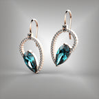 Aqumarine and Diamond Earrings
